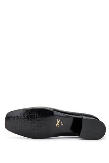  Tamer Tanca Kadın Hakiki Der Siyah Topuklu Ayakkabı