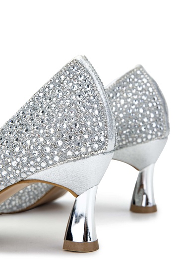  Tamer Tanca Kadın Hakiki Deri Gümüş Topuklu Ayakkabı