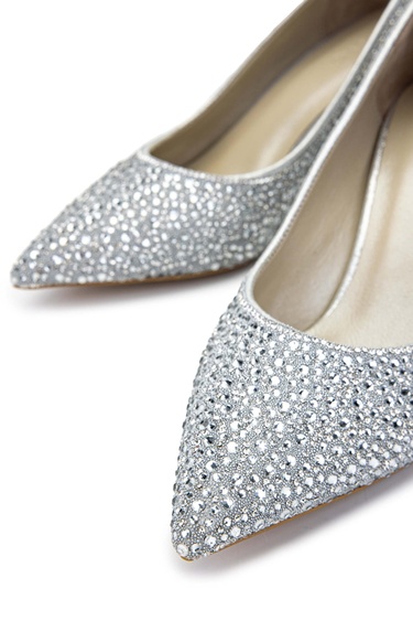  Tamer Tanca Kadın Hakiki Deri Gümüş Topuklu Ayakkabı