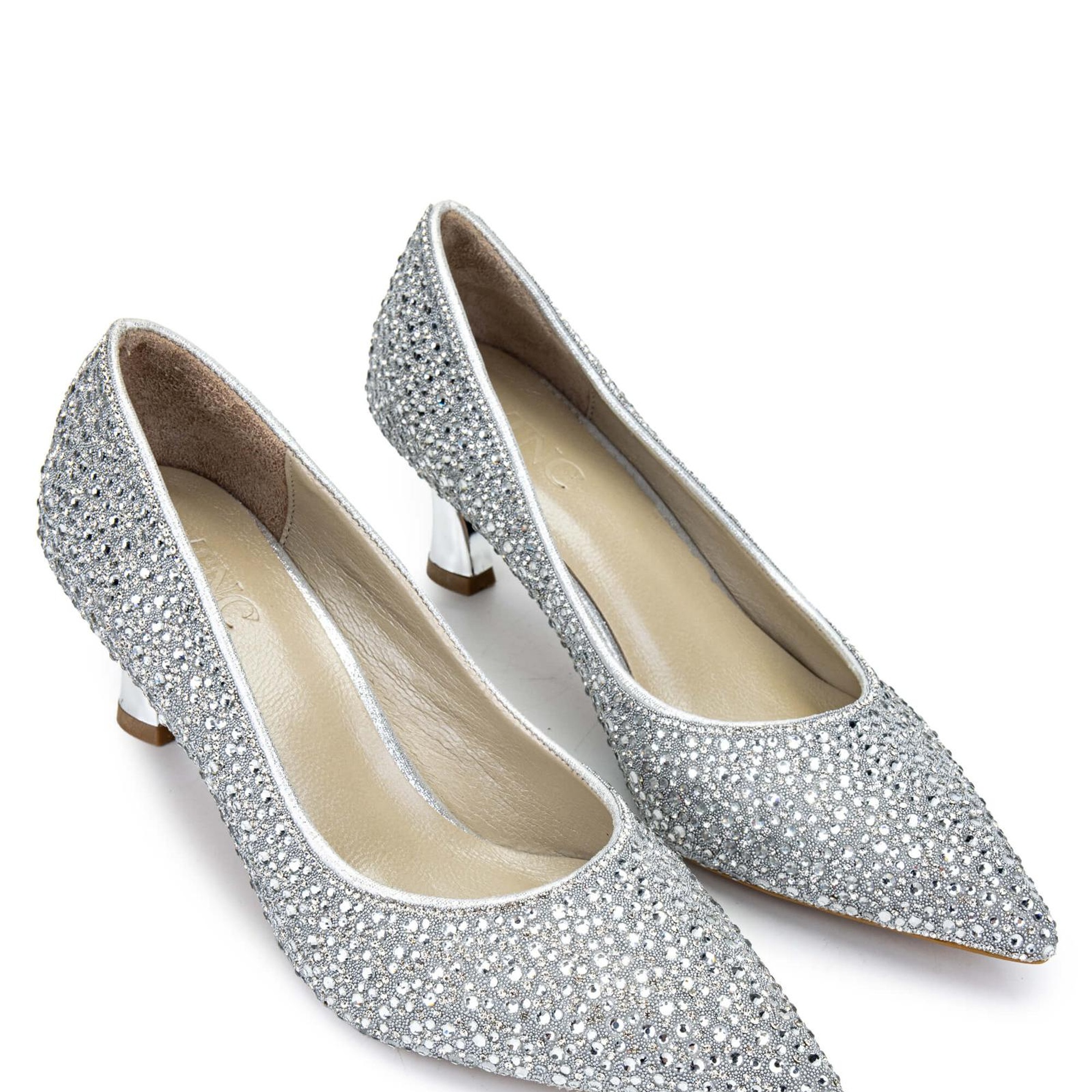 Tamer Tanca Kadın Hakiki Deri Gümüş Topuklu Ayakkabı