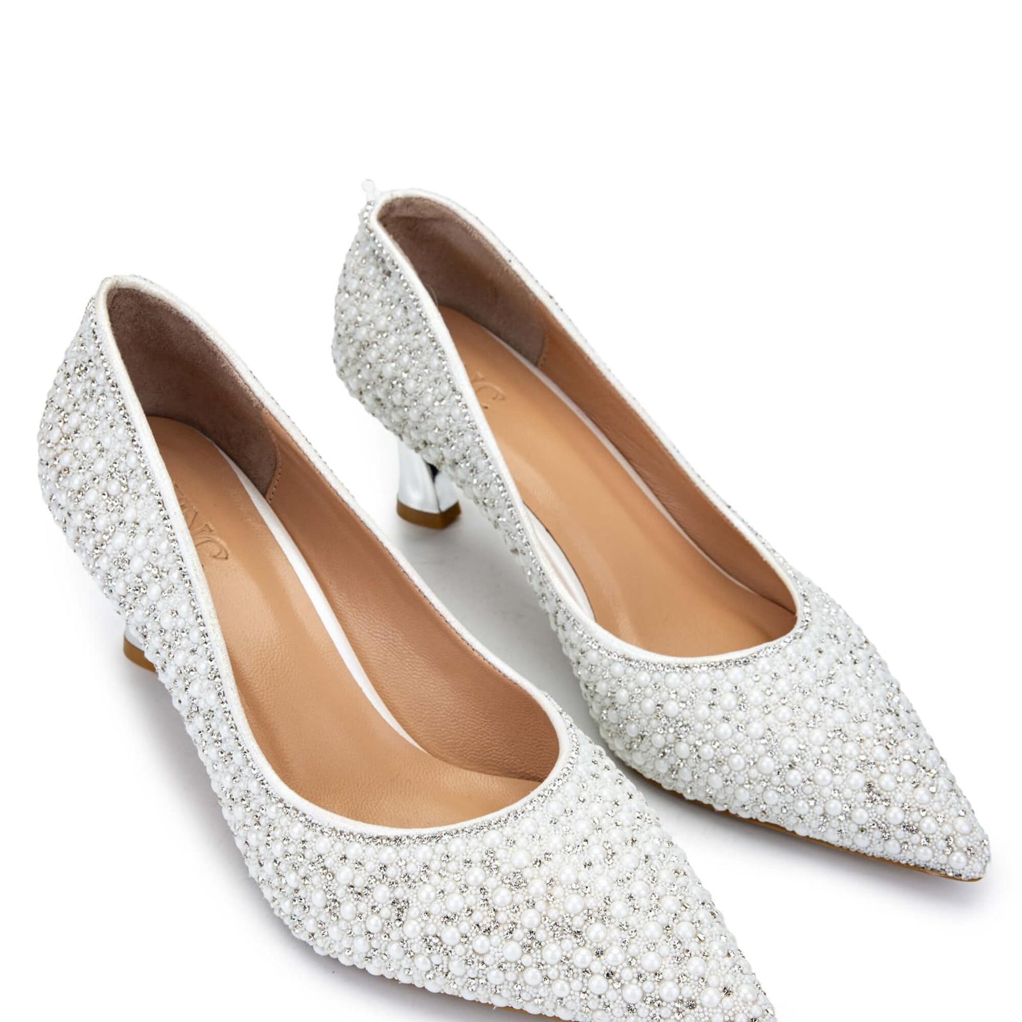 Tamer Tanca Kadın Hakiki Deri Bej Topuklu Ayakkabı