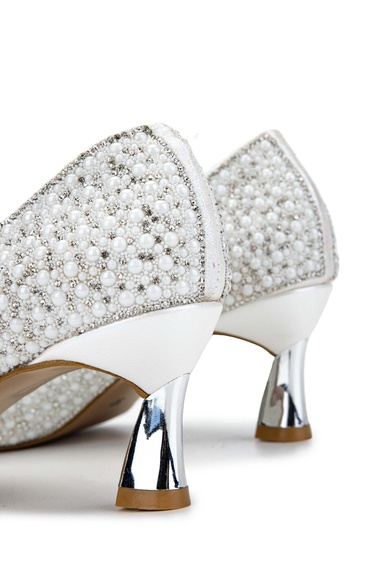  Tamer Tanca Kadın Hakiki Deri Bej Topuklu Ayakkabı