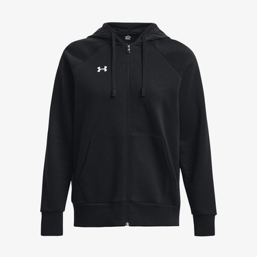  Under Armour Rival Fleece Tam Boy Fermuarlı Kadın Siyah Kapüşonlu Üst