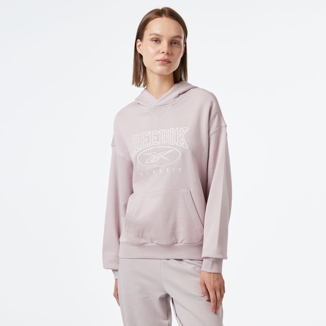  Reebok Cl Ae Big Logo Ft Hoodie Kadın Pembe Sweatshirt