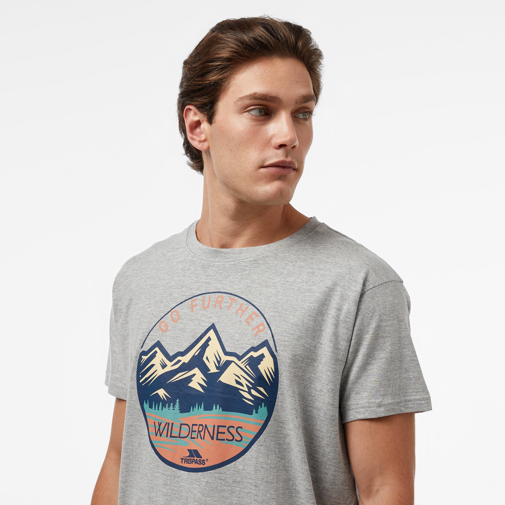 Trespass Lagoon Erkek Gri Günlük T-Shirt
