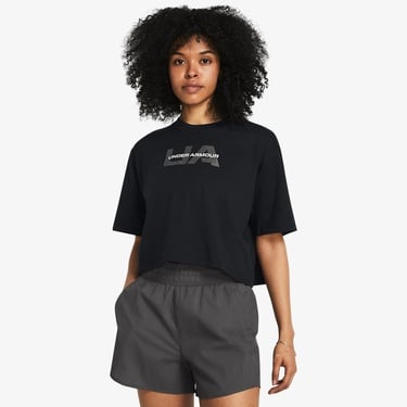  Under Armour Boxy Crop Kadın Siyah Günlük T-Shirt