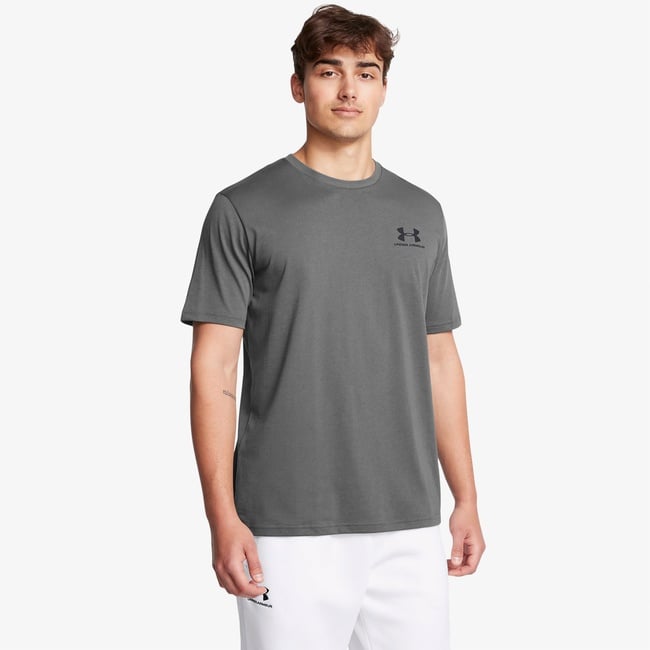 Under Armour Sportstyle Left Chest Erkek Gri Günlük T-Shirt