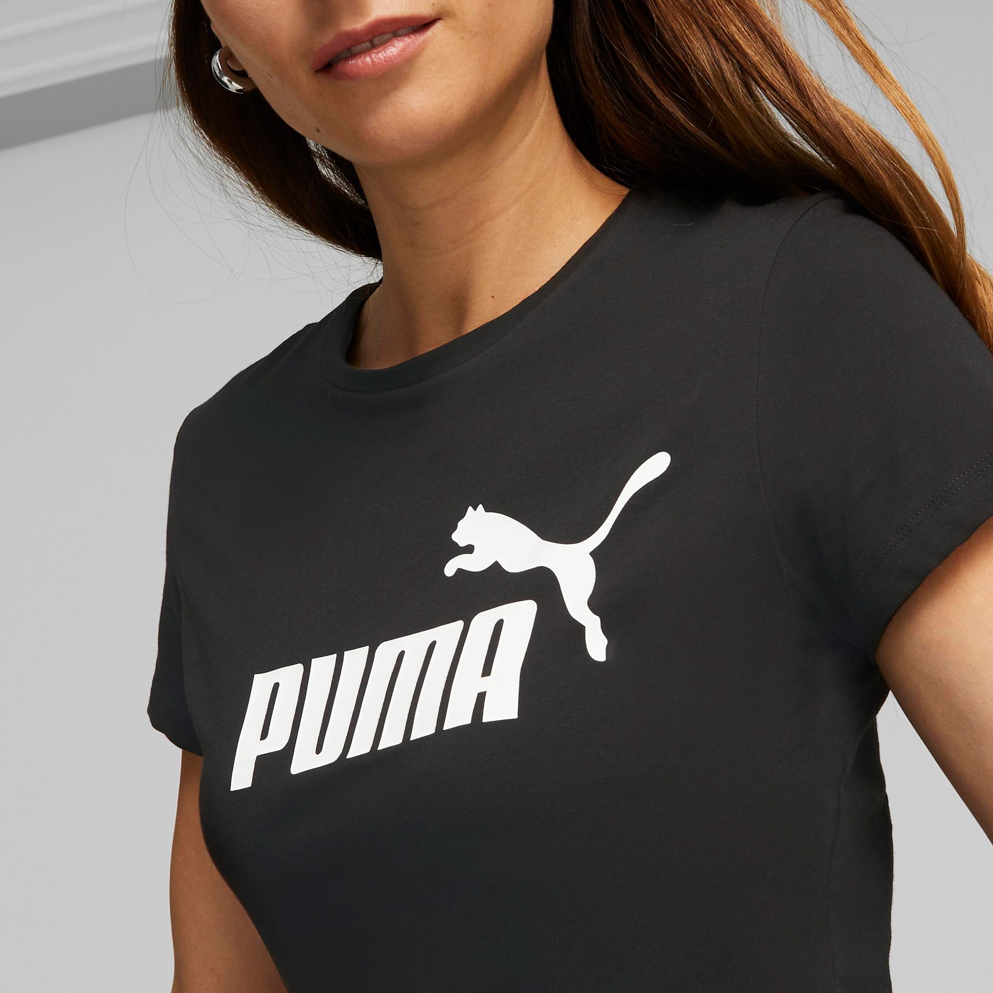 Puma Essentials Logo Kadın Siyah Günlük T-Shirt