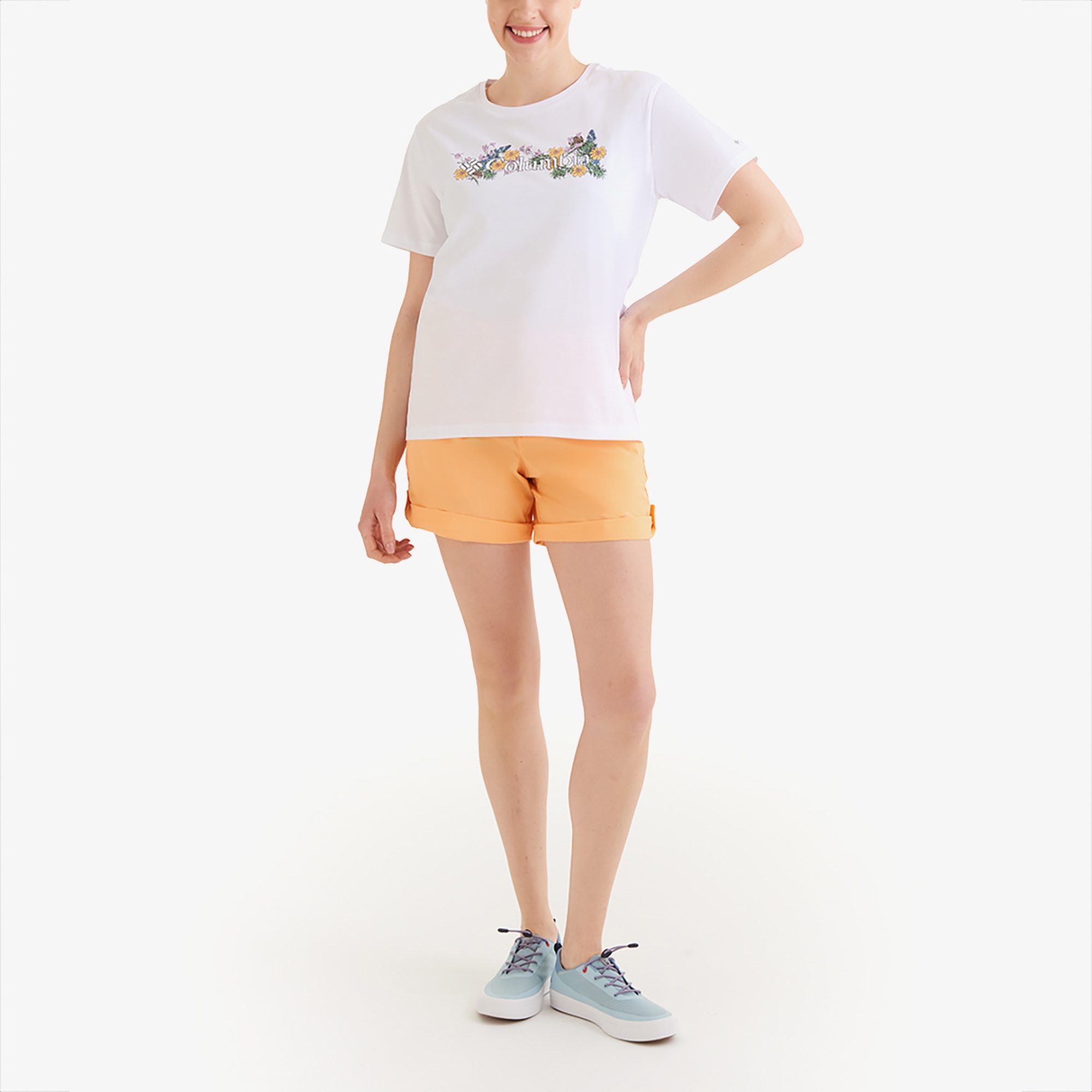 Columbia Kadın Beyaz Günlük T-Shirt