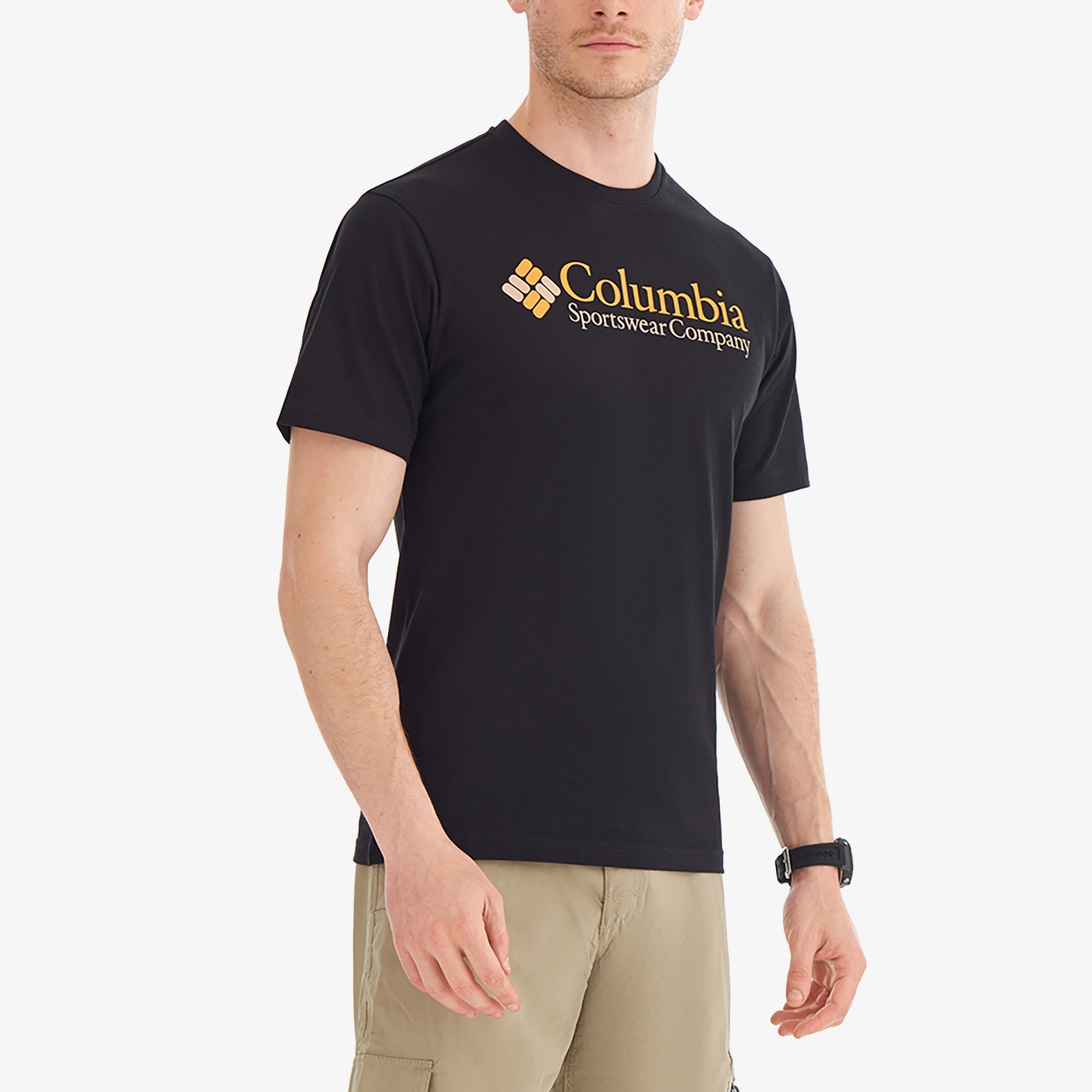 Columbia Retro Logo Erkek Siyah Günlük T-Shirt