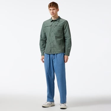  Jack Wolfskin Barrier L/S Erkek Yeşil Outdoor Gömlek