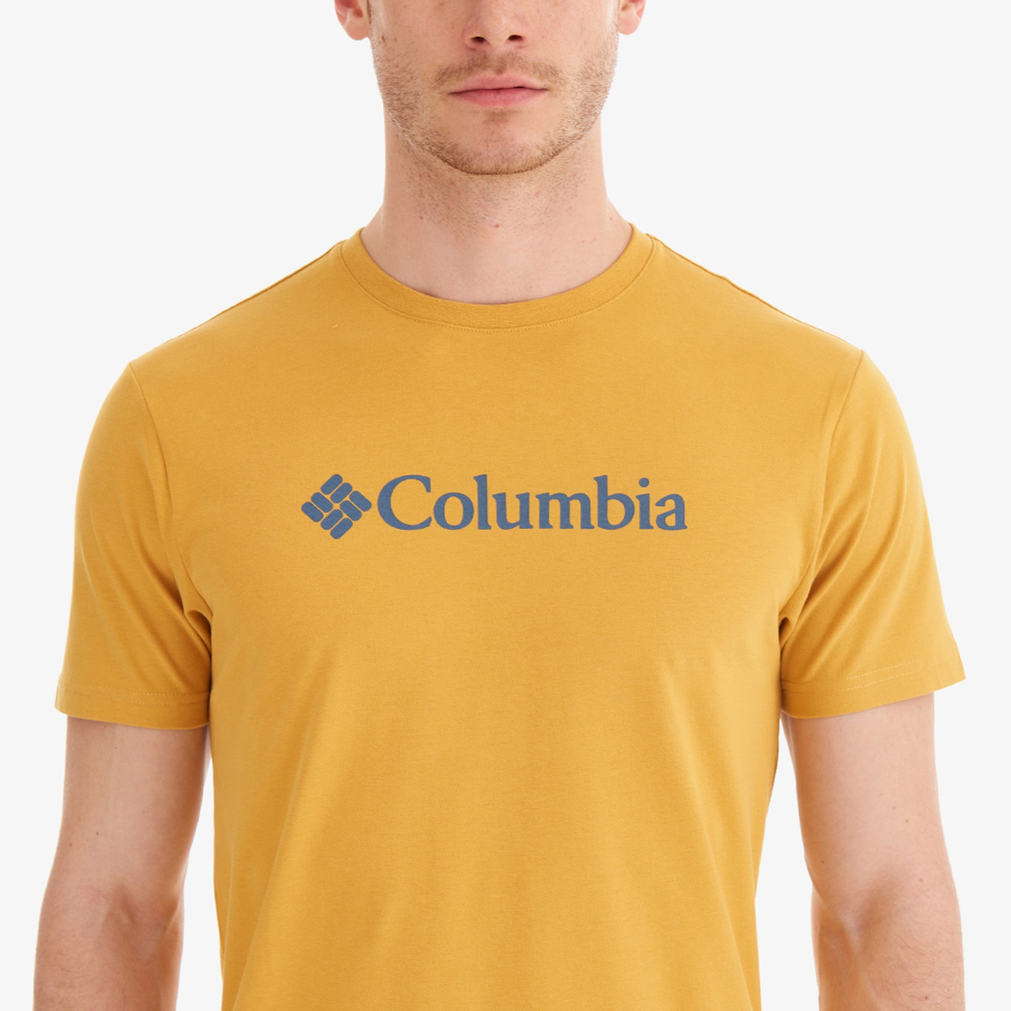 Columbia Basic Big Logo Erkek Sarı Outdoor T-Shirt