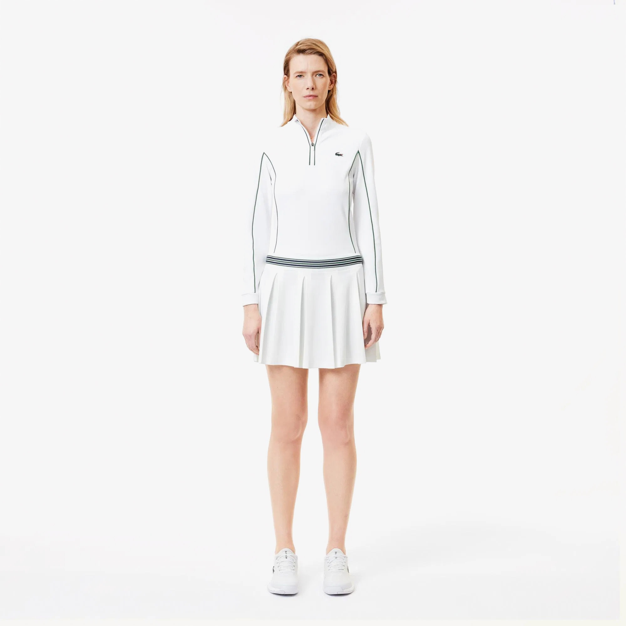 Lacoste Tenis Pileli Kadın Beyaz Tenis Eteği