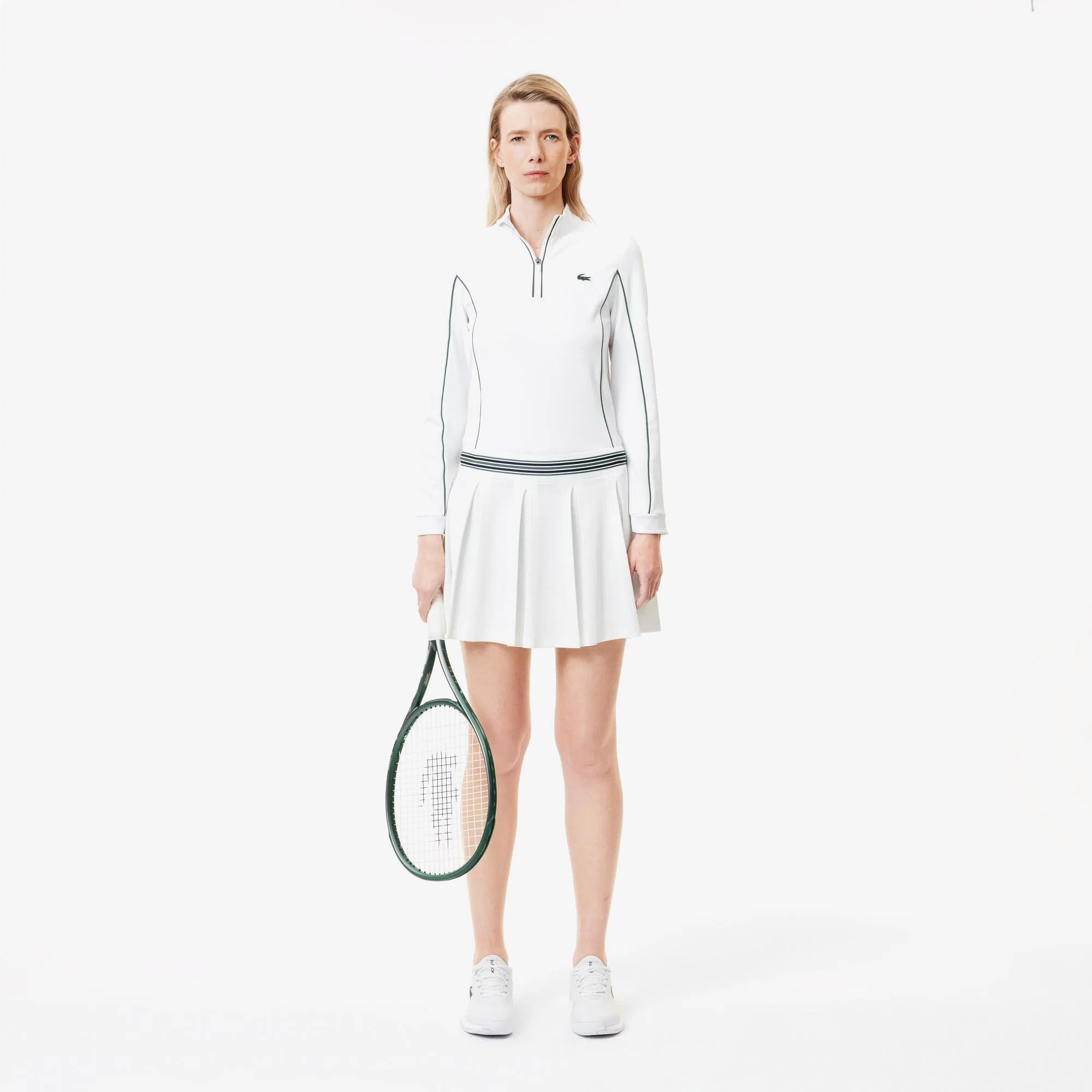 Lacoste Tenis Pileli Kadın Beyaz Tenis Eteği