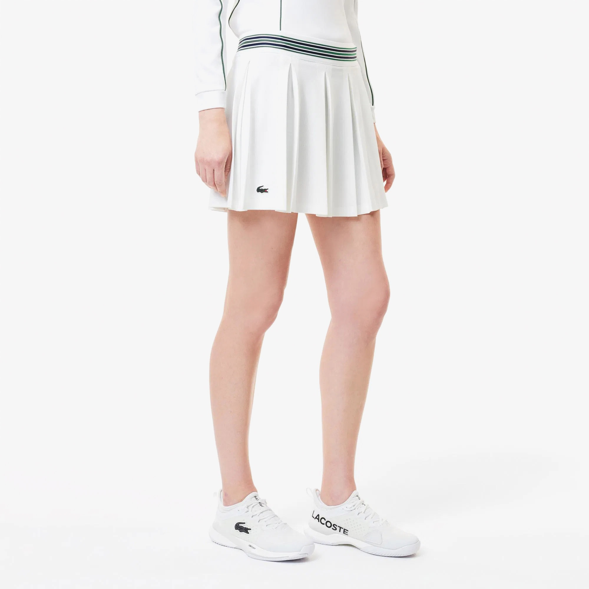 Lacoste Tenis Pileli Kadın Beyaz Tenis Eteği