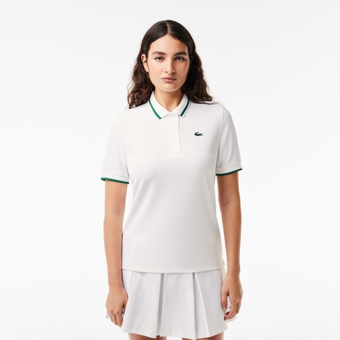  Lacoste Pique Sport Kadın Beyaz Tenis Polo T-Shirt