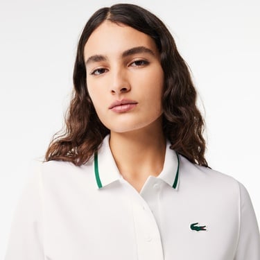  Lacoste Pique Sport Kadın Beyaz Tenis Polo T-Shirt