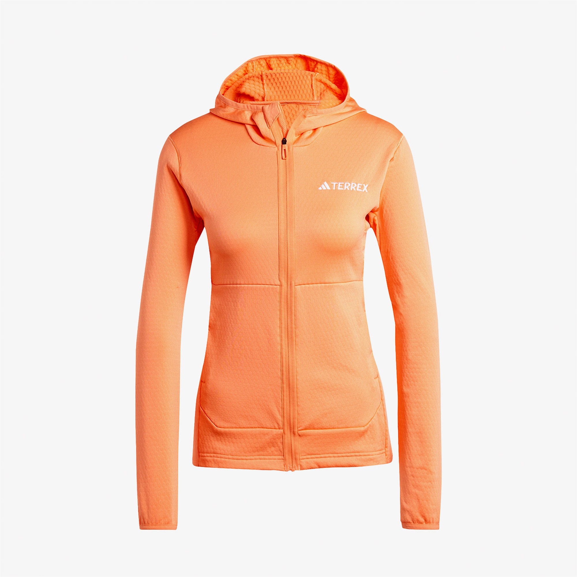 adidas Terrex Light Fleece Full Zip Kapüşonlu Kadın Turuncu Günlük Sweatshirt