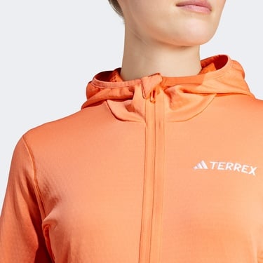  adidas Terrex Light Fleece Full Zip Kapüşonlu Kadın Turuncu Günlük Sweatshirt