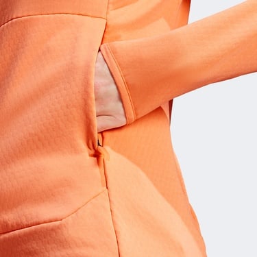  adidas Terrex Light Fleece Full Zip Kapüşonlu Kadın Turuncu Günlük Sweatshirt