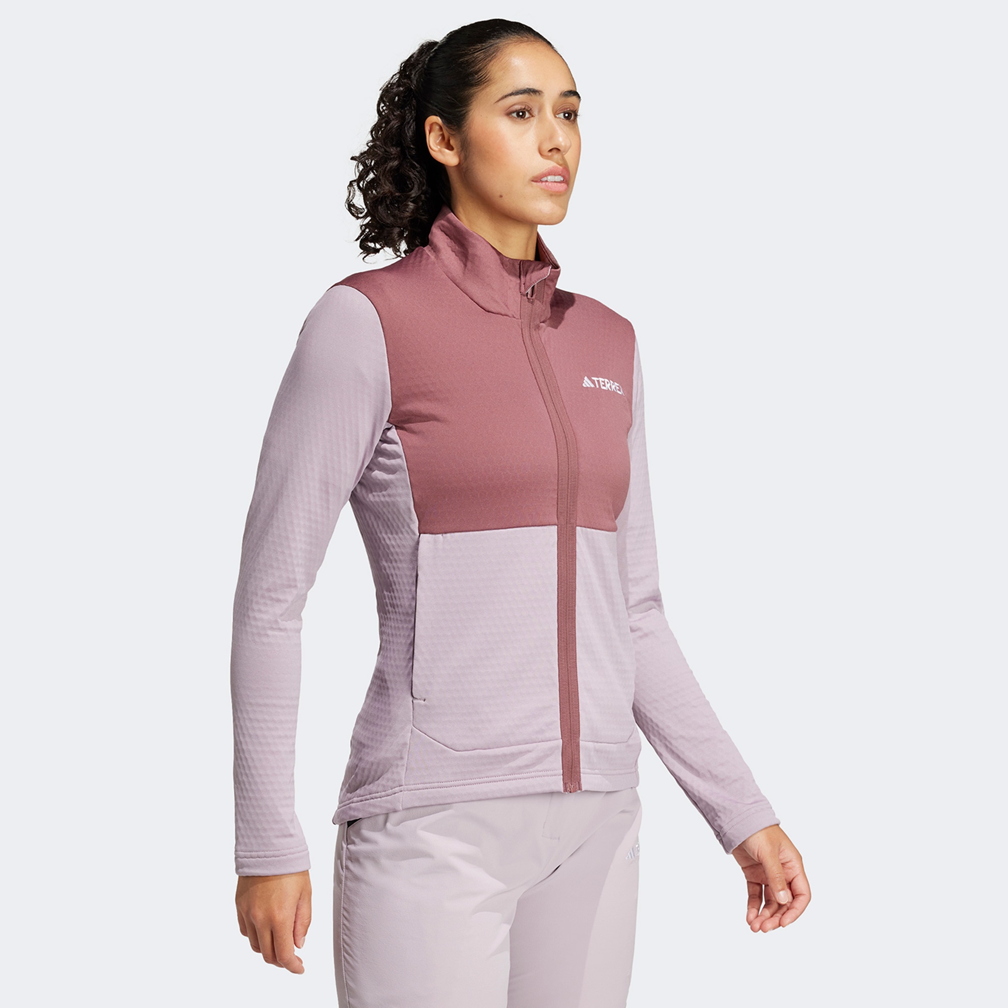 adidas Terrex Multi Light Fleece Full Zip Kadın Mor Antrenman Üstü