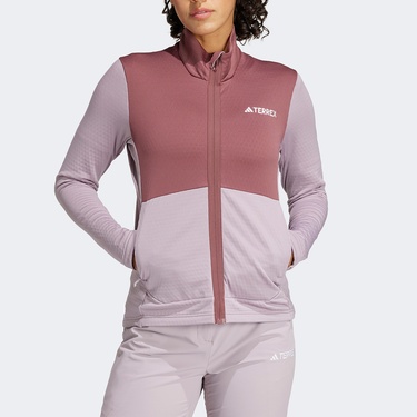  adidas Terrex Multi Light Fleece Full Zip Kadın Mor Antrenman Üstü