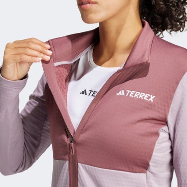  adidas Terrex Multi Light Fleece Full Zip Kadın Mor Antrenman Üstü