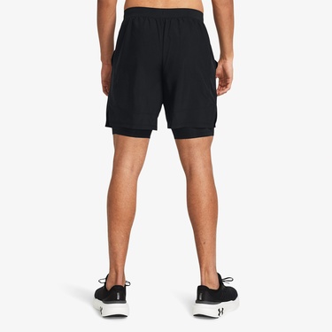  Under Armour Launch 7 inch 2in 1 Erkek Siyah Antrenman Şortu