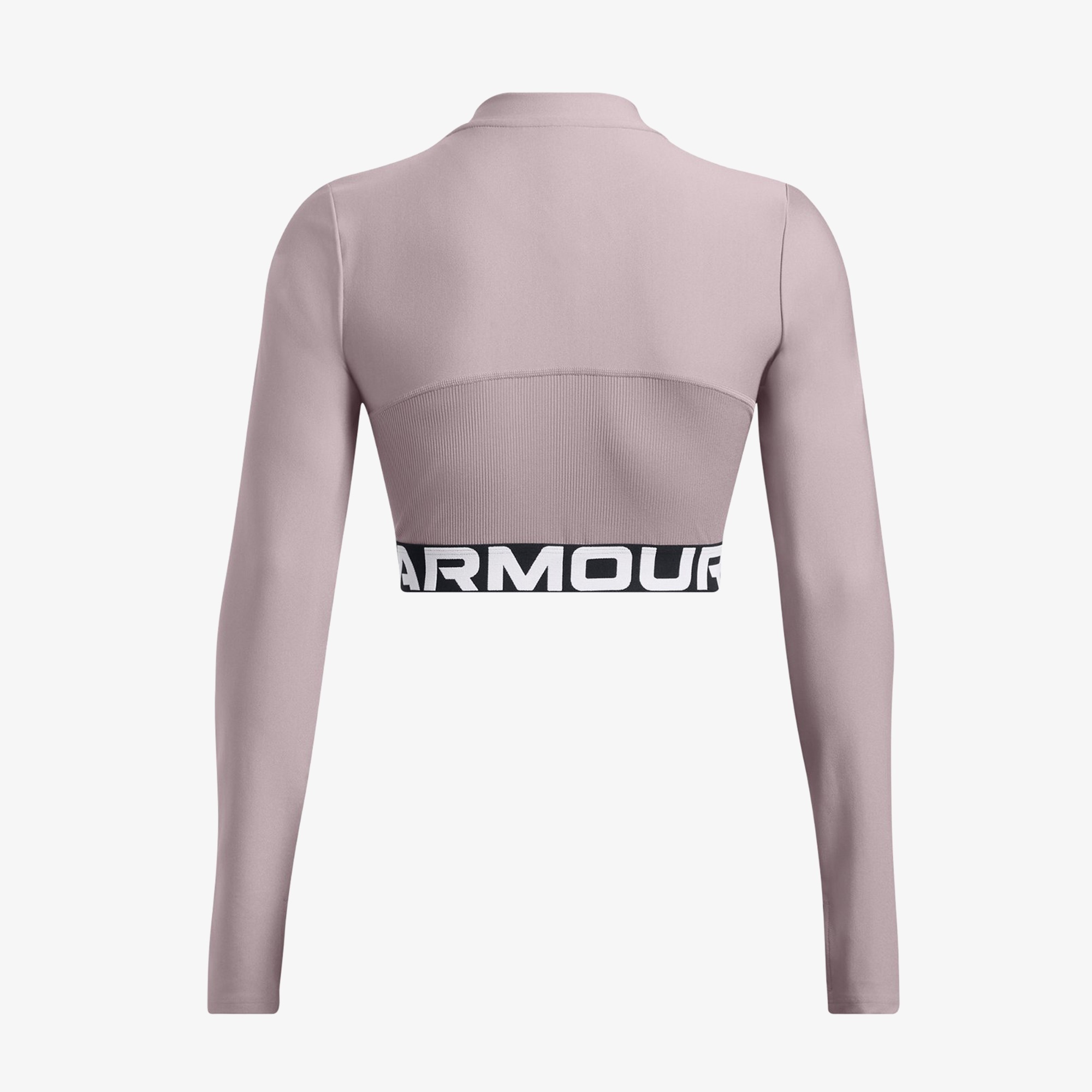 Under Armour Heat Gear Rib 1/4 Zipped Kadın Mor Crop Sweatshirt