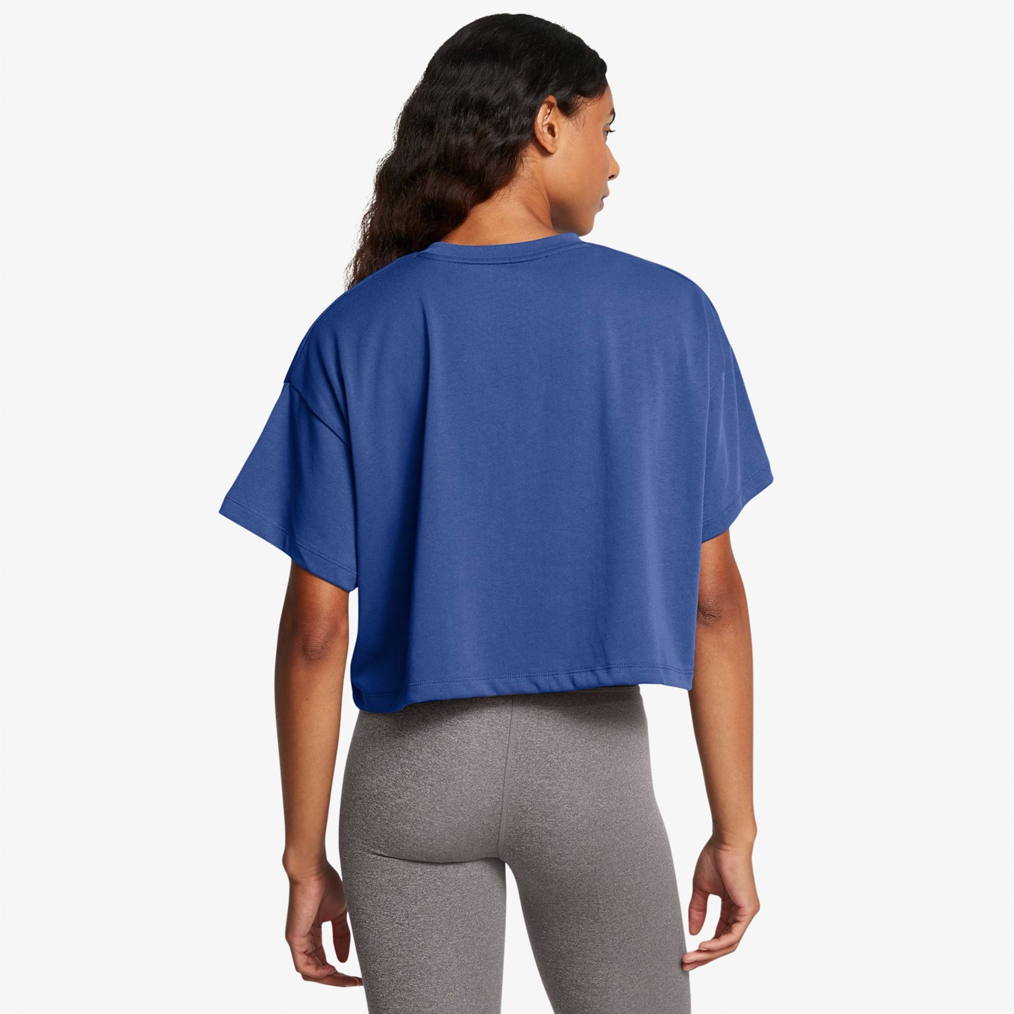 Under Armour Varsity Mix Heavyweight Kadın Mavi Antrenman T-Shirt