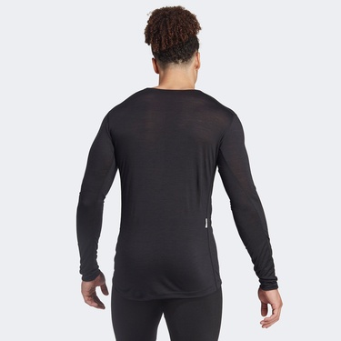  adidas Xperior Merino 150 Midlayer Erkek Siyah Uzun Kollu Antrenman İçliği