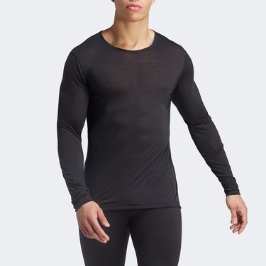  adidas Xperior Merino 150 Midlayer Erkek Siyah Uzun Kollu Antrenman İçliği