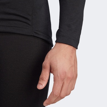 adidas Xperior Merino 150 Midlayer Erkek Siyah Uzun Kollu Antrenman İçliği