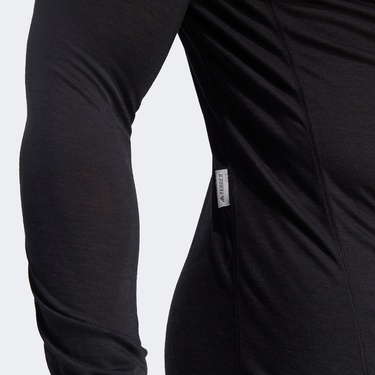  adidas Xperior Merino 150 Midlayer Erkek Siyah Uzun Kollu Antrenman İçliği