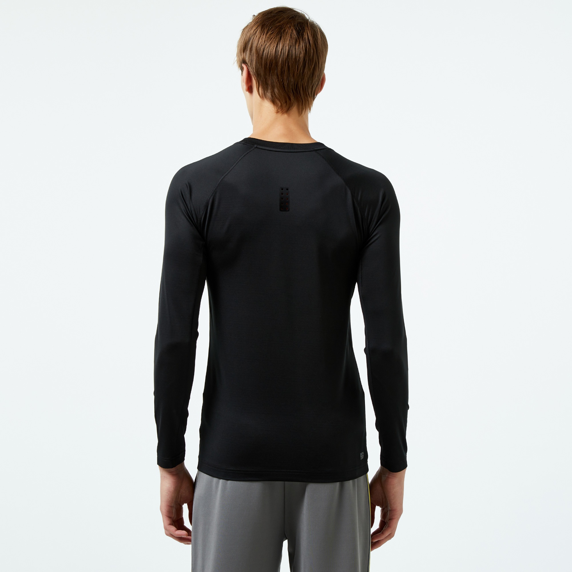 SPORT Erkek Slim Fit Uzun Kollu Bisiklet Yaka Siyah T-Shirt