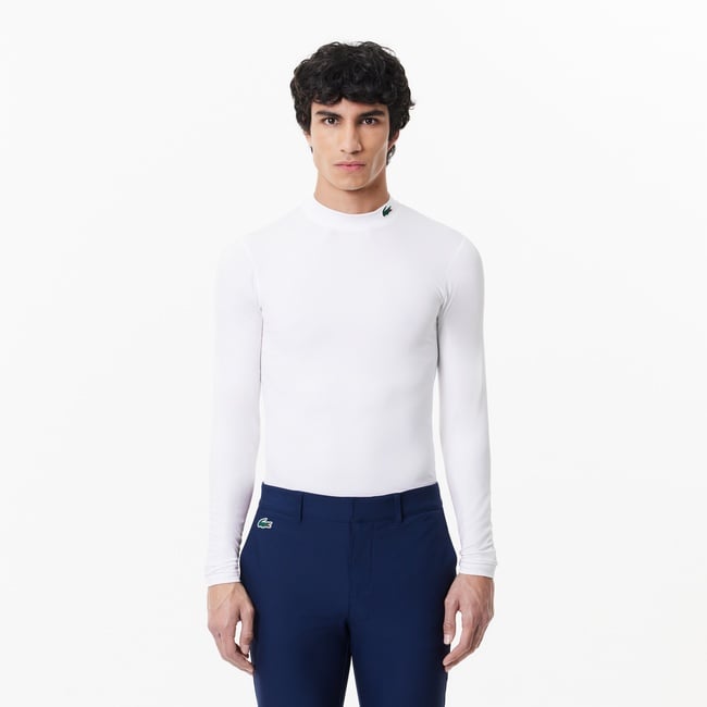  Lacoste Ultra Dry Erkek Beyaz Uzun Kol Antrenman İçliği