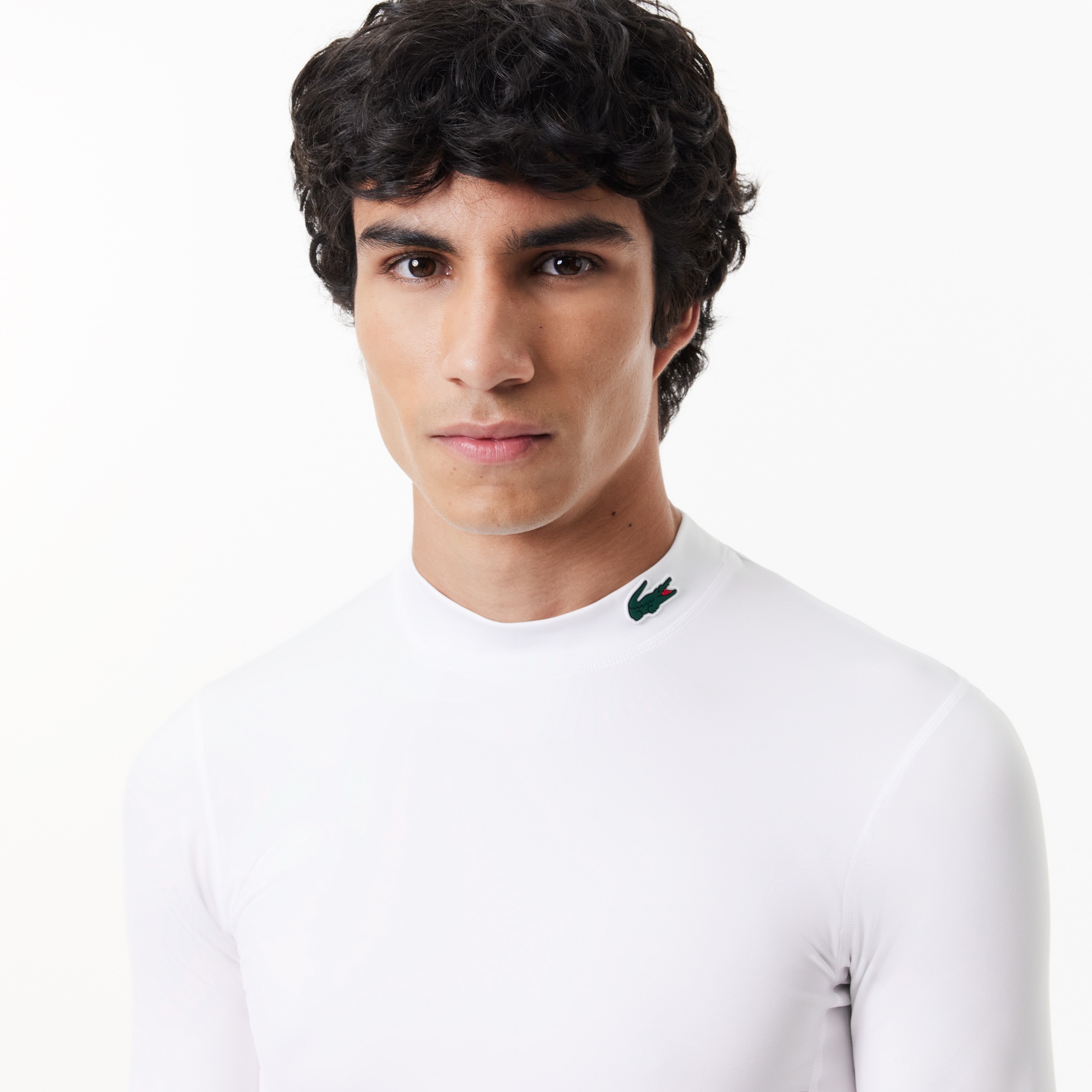 Lacoste Ultra Dry Erkek Beyaz Uzun Kol Antrenman İçliği