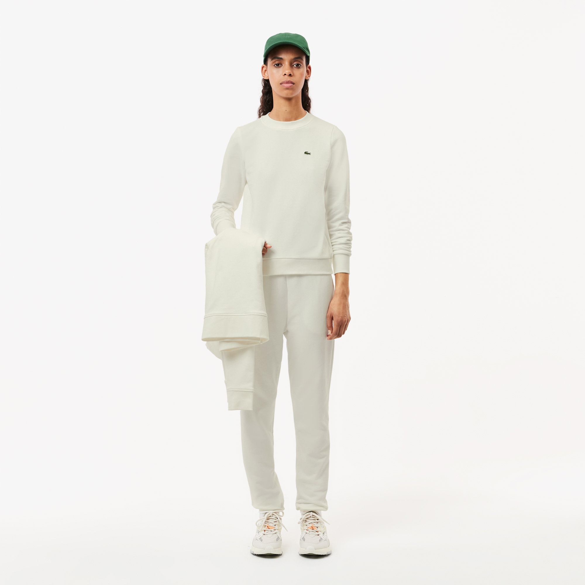 Lacoste Kadın Regular Fit Bisiklet Yaka Beyaz Günlük Sweatshirt