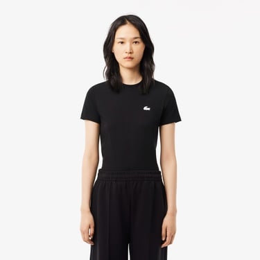  Lacoste Sport Ultra Dry Kadın Siyah Antrenman T-Shirt