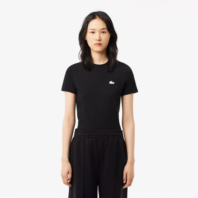  Lacoste Sport Ultra Dry Kadın Siyah Antrenman T-Shirt