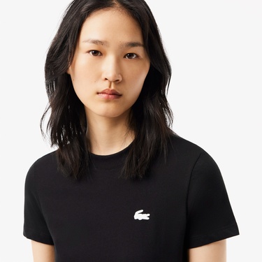  Lacoste Sport Ultra Dry Kadın Siyah Antrenman T-Shirt