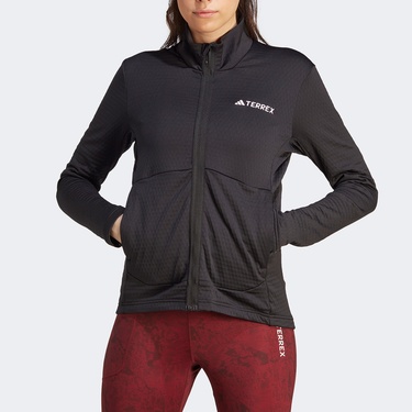  adidas Terrex Multi Light Fleece Full Zip Kadın Siyah Antrenman Üstü