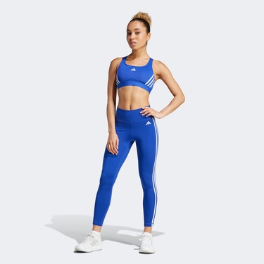  adidas Train Essentials 3 Stripes Yüksek Belli Kadın Mavi Antrenman Tayt