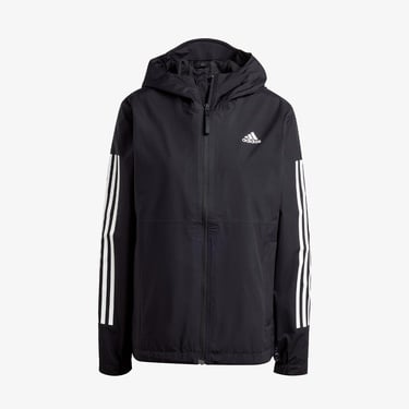  adidas Essentials 3 Striped Rain.RDY Kadın Siyah Günlük Mont