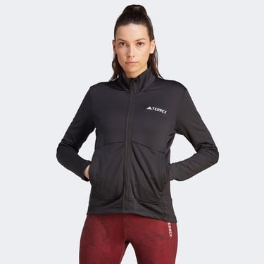  adidas Terrex Multi Light Fleece Full Zip Kadın Siyah Antrenman Üstü