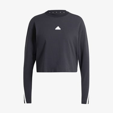  adidas Future Icons 3 Stripes Long Sleeve Kadın Siyah Günlük T-Shirt