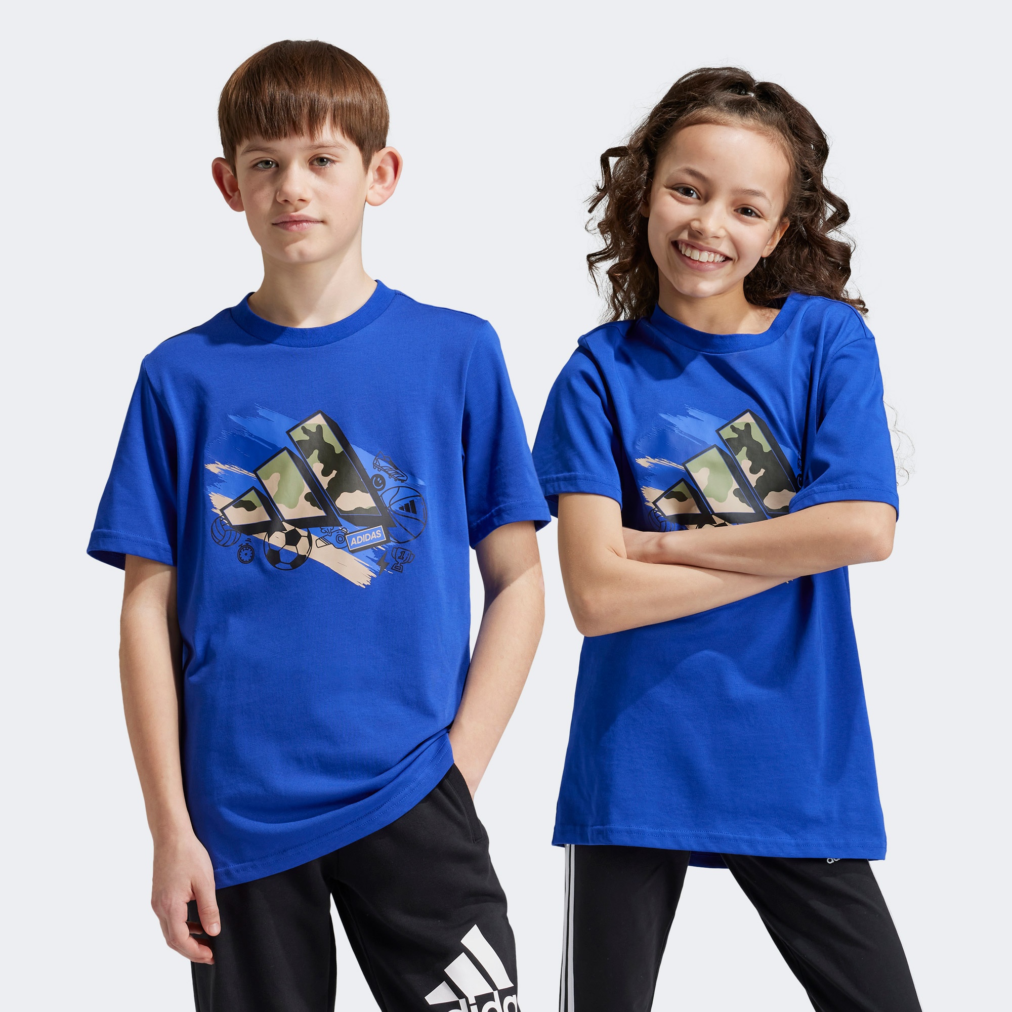 adidas TRAIN Çocuk Mavi Günlük T-Shirt