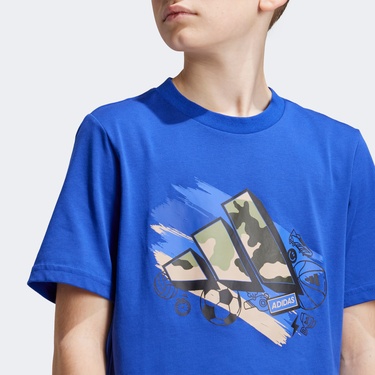  adidas TRAIN Çocuk Mavi Günlük T-Shirt