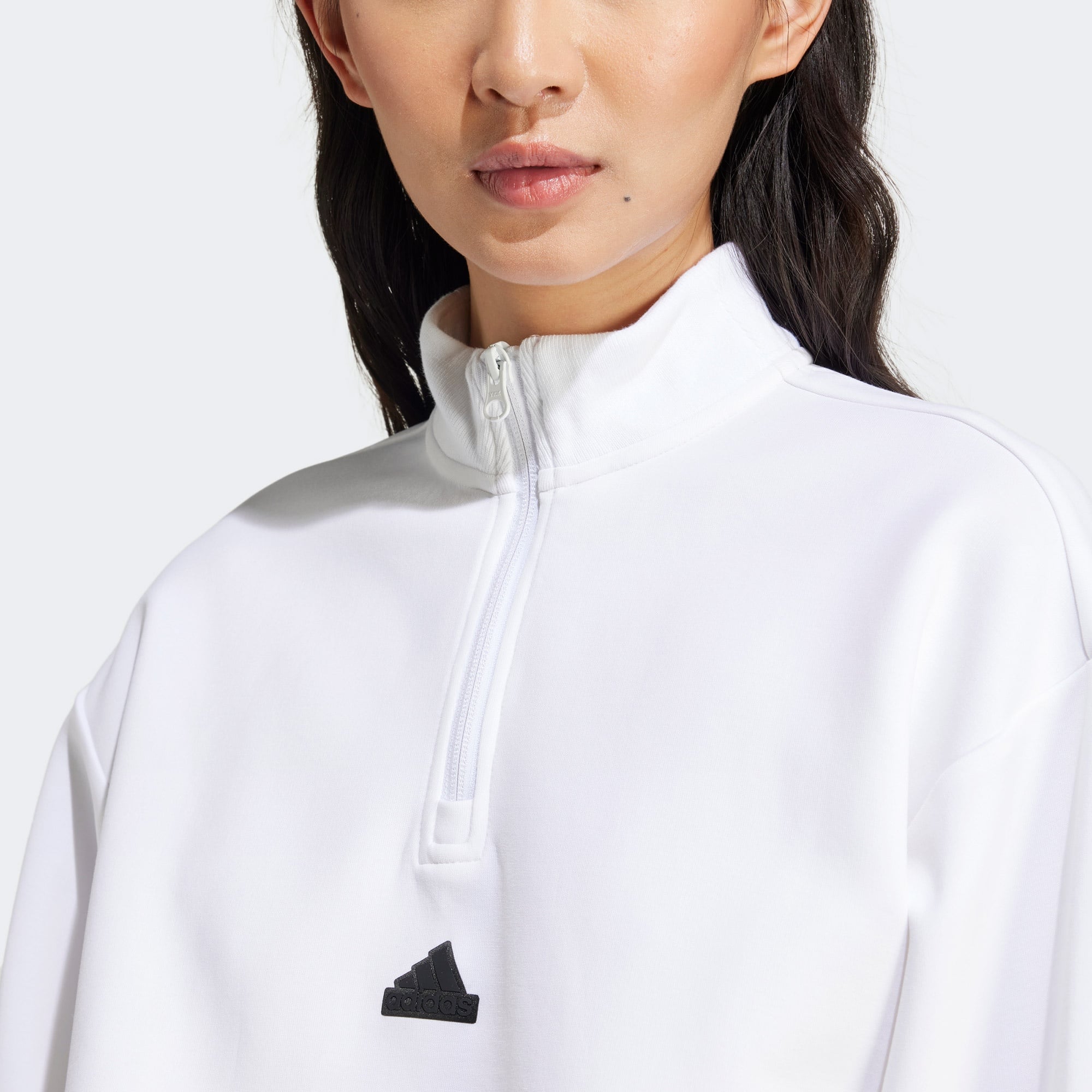 adidas Future Icons 3S 1/4 Zip Kadın Beyaz Günlük Sweatshirt