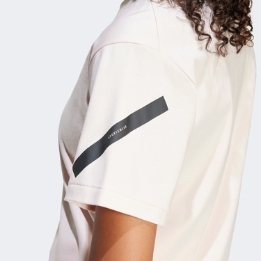  adidas Z.N.E. Kadın Krem Günlük T-Shirt